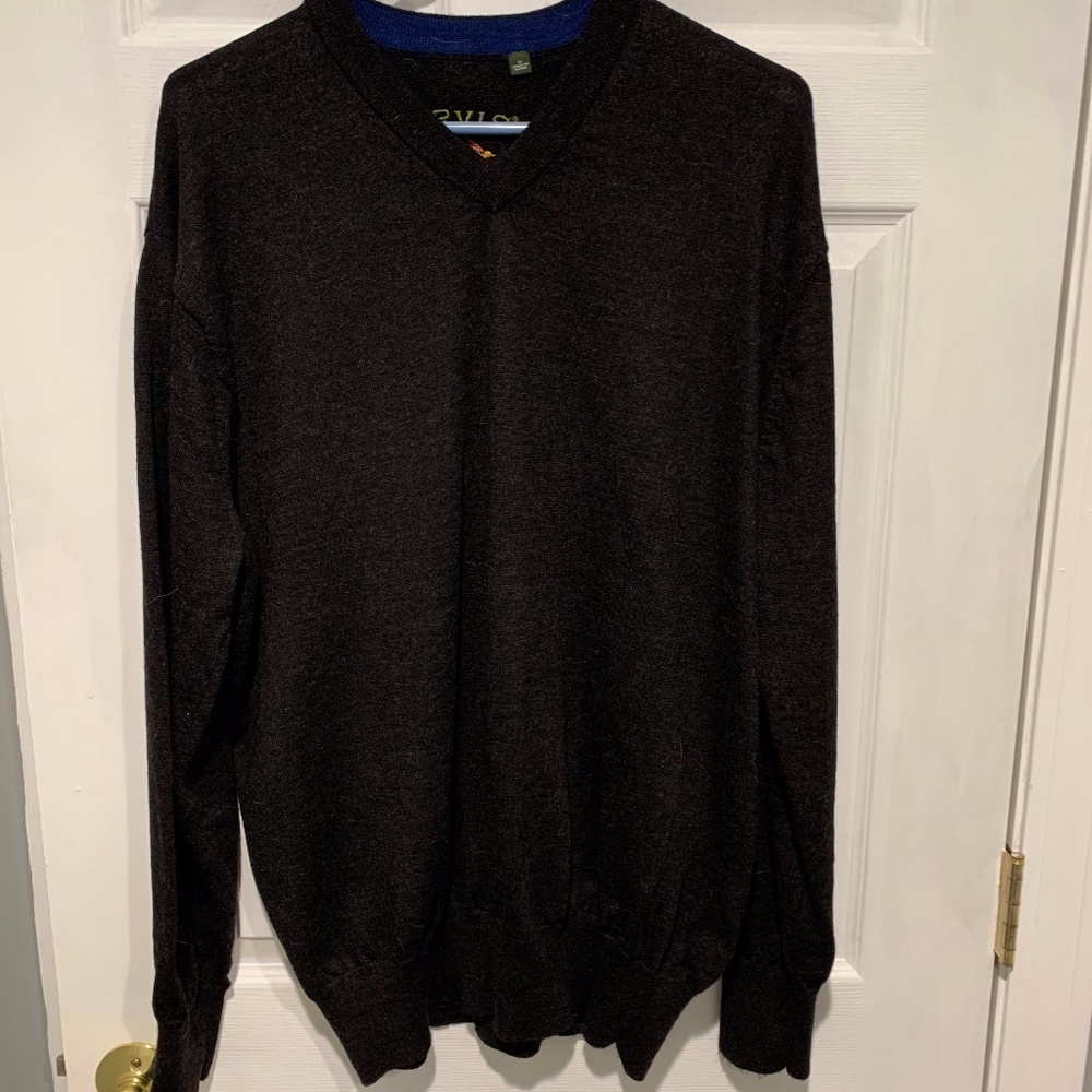 Orvis Men's Dark Charcoal V neck Sweater